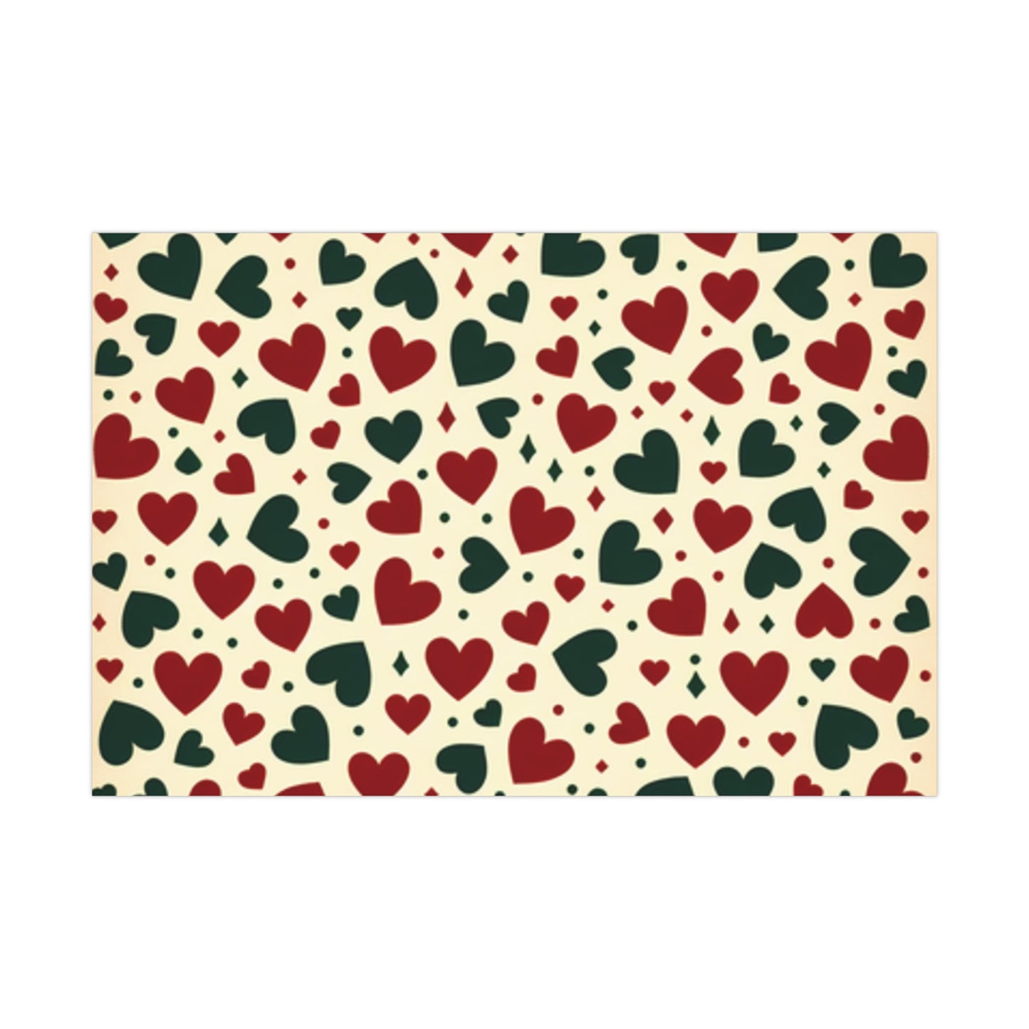 Festive Heart Pattern Gift Wrap Paper | Perfect for Valentine's Day, Christmas & Special Occasions