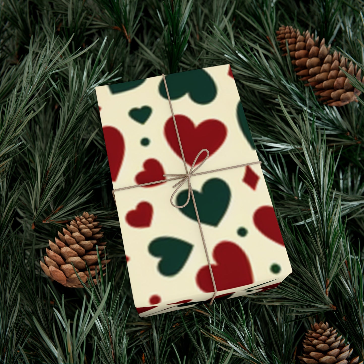 Festive Heart Pattern Gift Wrap Paper | Perfect for Valentine's Day, Christmas & Special Occasions