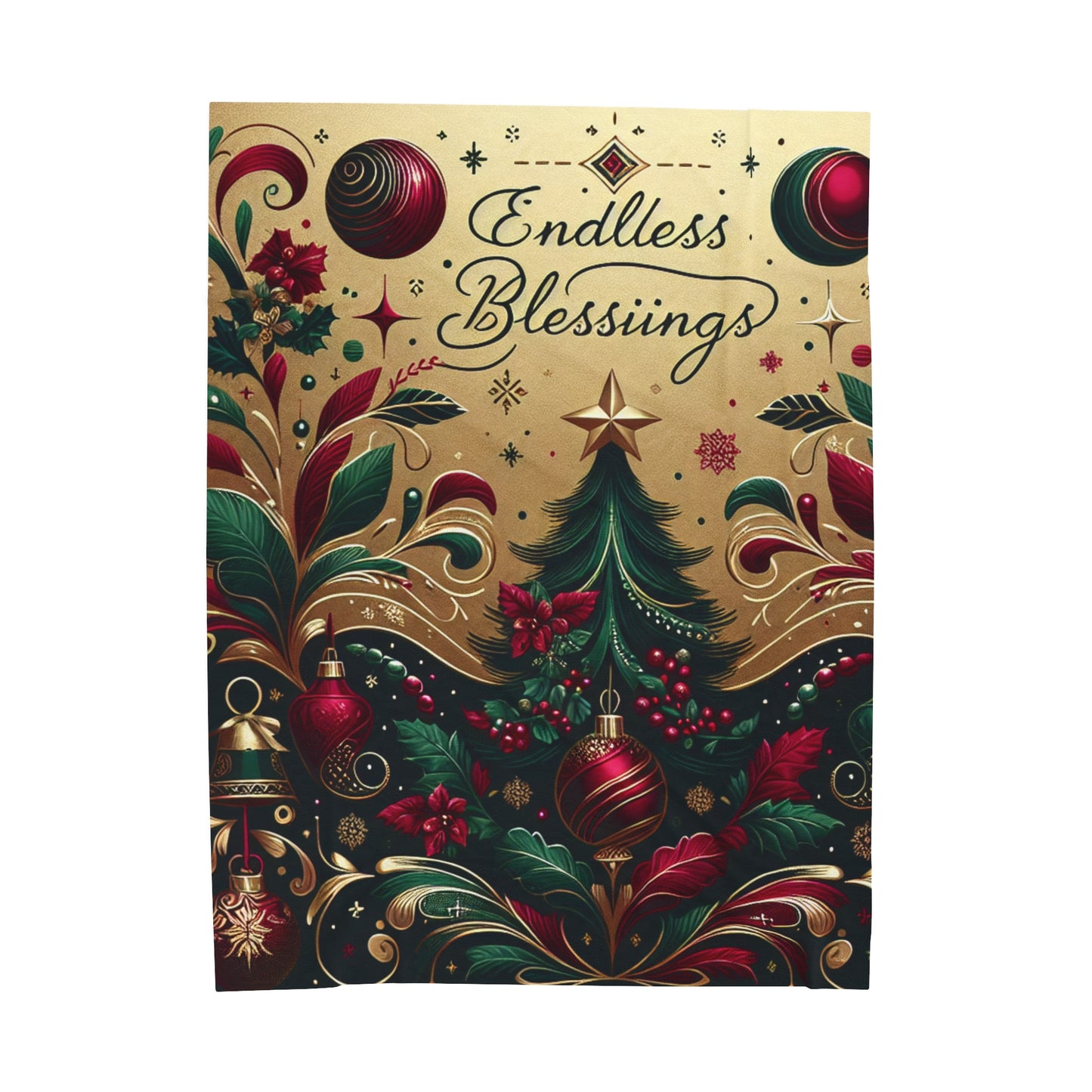 Endless Blessings Christmas Velveteen Plush Blanket