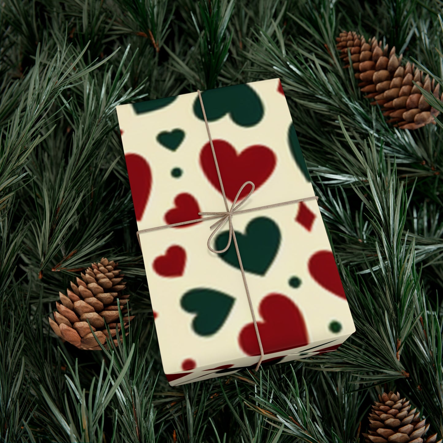 Festive Heart Pattern Gift Wrap Paper | Perfect for Valentine's Day, Christmas & Special Occasions