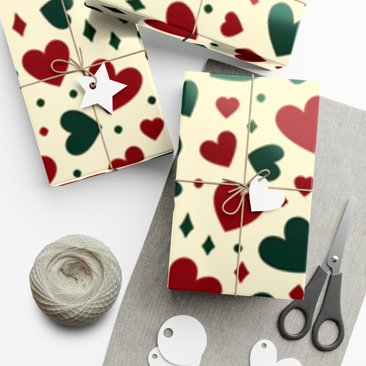 Festive Heart Pattern Gift Wrap Paper | Perfect for Valentine's Day, Christmas & Special Occasions