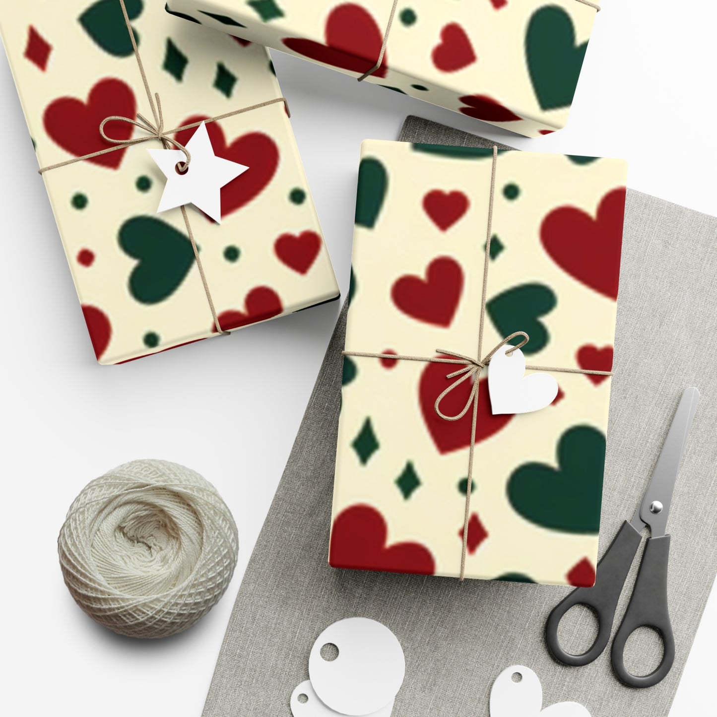 Festive Heart Pattern Gift Wrap Paper | Perfect for Valentine's Day, Christmas & Special Occasions